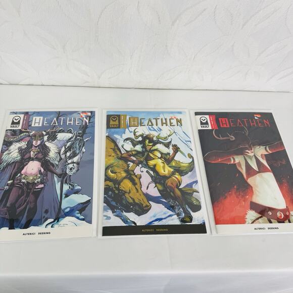Heathen #1 Regular Cover, RI 1:5 Alerici cover & #1 Variant Lot Vault Comics - Picture 1 of 4